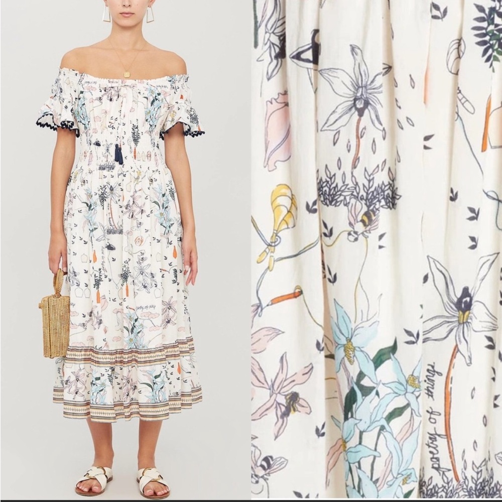 Tory Burch smock off the shoulder dress